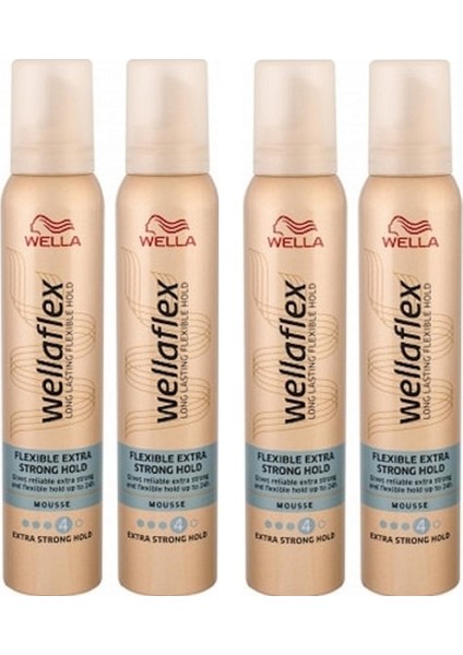 Wellaflex Flexible Extra Strong Hold Köpük 200 ml X 4