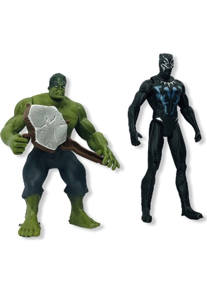 Hulk Figür Yeşil Dev ve Black Panter 2'si Bir Arada Kahramanlar