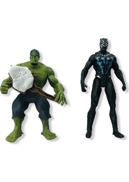 Hulk Figür Yeşil Dev ve Black Panter 2'si Bir Arada Kahramanlar modelleri