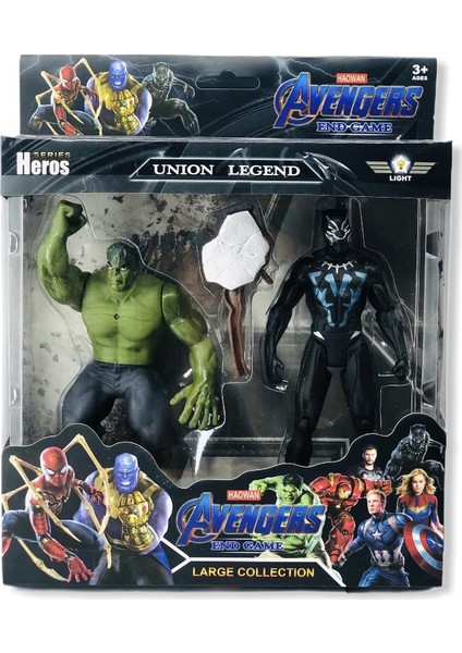 Hulk Figür Yeşil Dev ve Black Panter 2'si Bir Arada Kahramanlar fırsatları