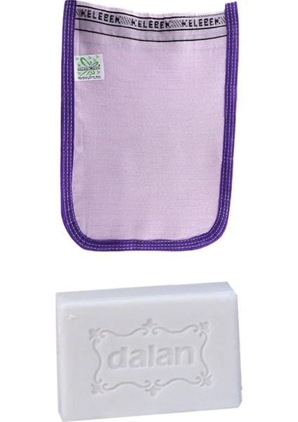 Hamam Ince Banyo Kesesi Standart Mor + Dalan Sultan Hamam Doğal Banyo Sabunu 200 gr