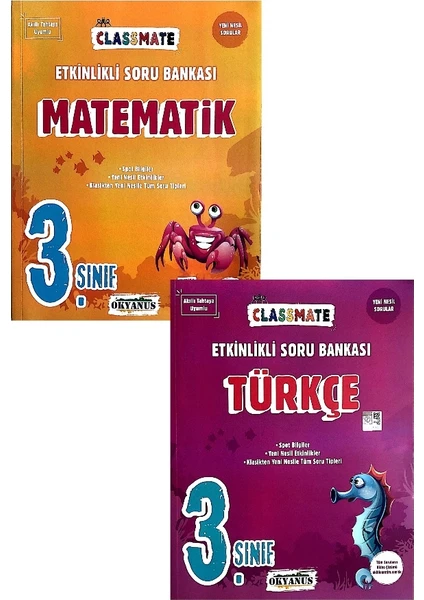 Okyanus Yayınları 3. Sınıf Matematik,türkçe Etkinlikli Soru Bankası Seti