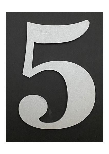 Kapı Numarası 13 cm No:5 Metalik Gri Kendinden Yapışkanlı Numara