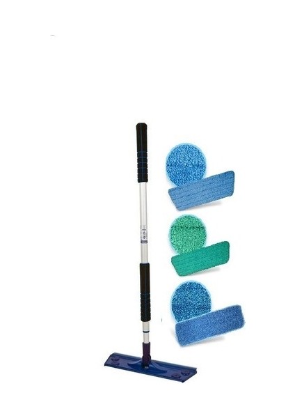 Silva Mikrofiber Mop 3 Lü Set + El Mopu + 3 Lü Cam Bezi