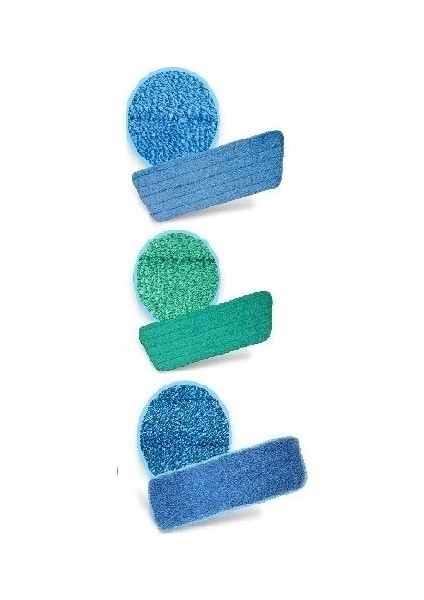 Silva Mikrofiber Mop 3 Lü Set + El Mopu + 3 Lü Cam Bezi