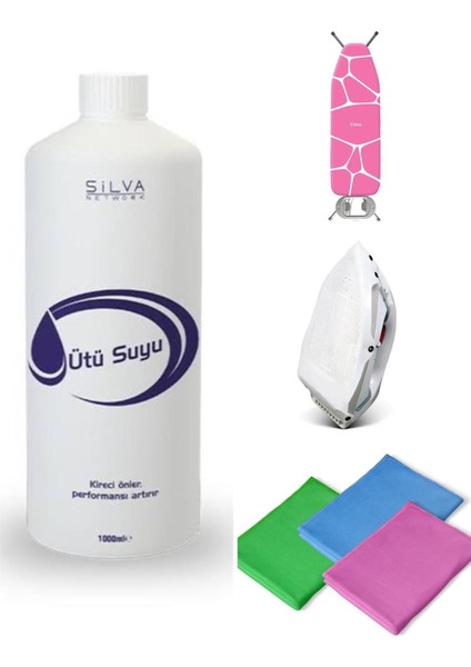 Silva Purimax Ütü Seti Pembe + Üçlü Cam Bezi