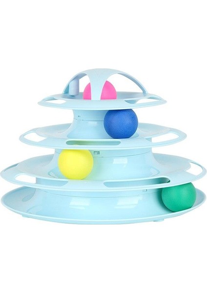 Miapet Tower Of Tracks 4 Katlı Yuvarlak Kedi Oyuncağı 24 x 13 cm Pembe