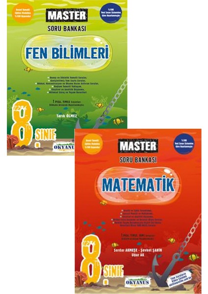 Okyanus Yayınları 8. Sınıf Master Matematik - Fen Bilimleri Soru Bankası Seti