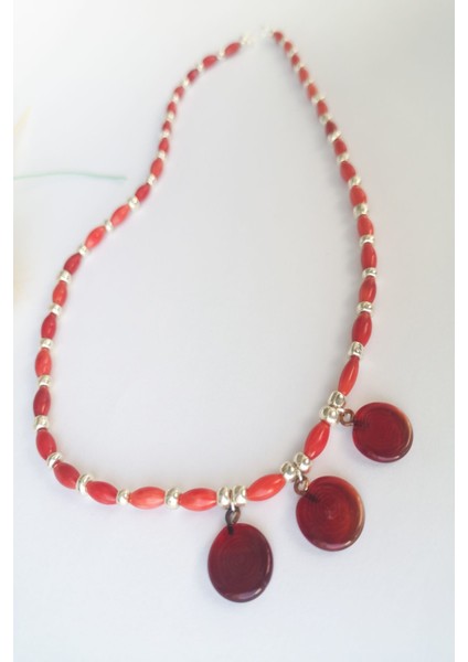 Murano Camlı Mercan Kolye