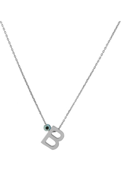 B Harfi Gümüş Kadın Kolye