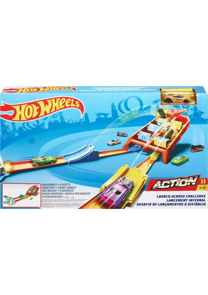 Hot Wheels Yüksek Skor Atlayışı Yarış Seti, Pist, Fırlatıcı, Rampa ve 1 Adet Araç Dahil GBF89