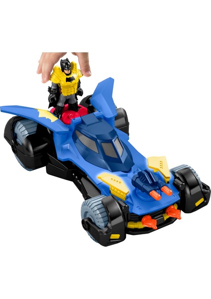 DC Super Friends Delüks Batmobil, Batman Aksiyon Figürü ve 3 Adet Fırlatıcılı DHT64