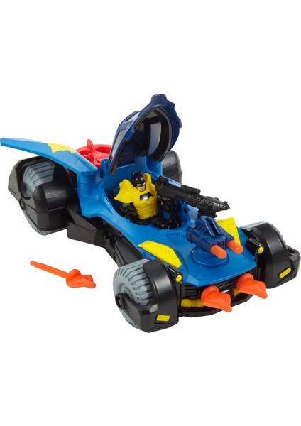 DC Super Friends Delüks Batmobil, Batman Aksiyon Figürü ve 3 Adet Fırlatıcılı DHT64