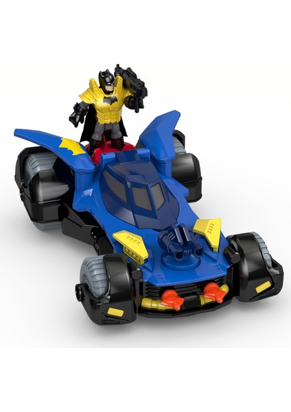 DC Super Friends Delüks Batmobil, Batman Aksiyon Figürü ve 3 Adet Fırlatıcılı DHT64