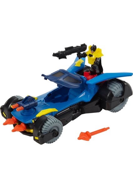 DC Super Friends Delüks Batmobil, Batman Aksiyon Figürü ve 3 Adet Fırlatıcılı DHT64