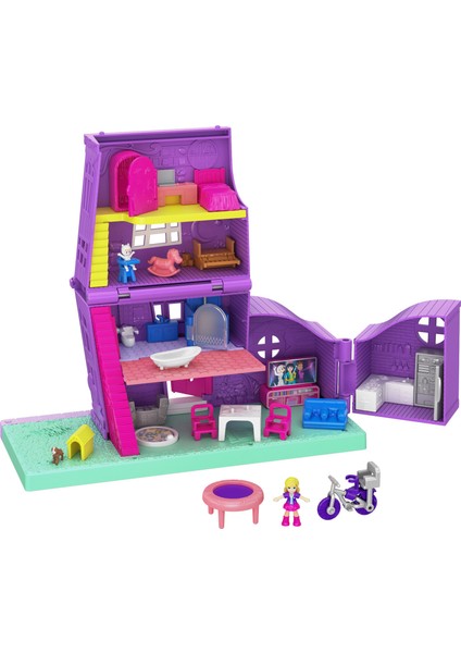 Pollyville Evi, 4 Katlı, 5 Odalı, 4 Gizli Sürprizli, 11 Aksesuarlı GFP42