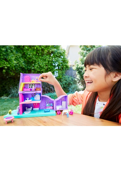 Pollyville Evi, 4 Katlı, 5 Odalı, 4 Gizli Sürprizli, 11 Aksesuarlı GFP42