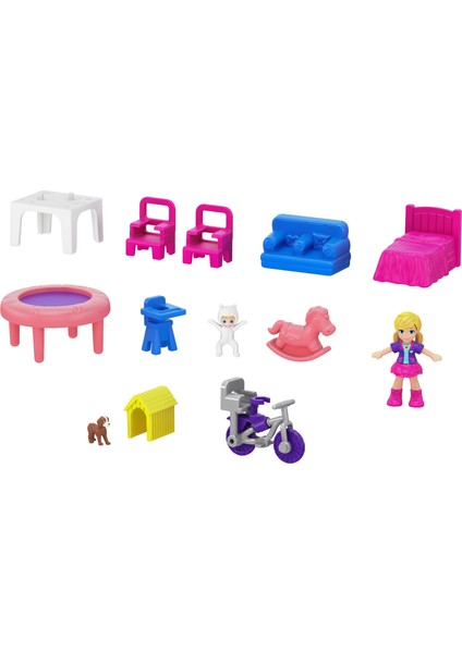 Pollyville Evi, 4 Katlı, 5 Odalı, 4 Gizli Sürprizli, 11 Aksesuarlı GFP42