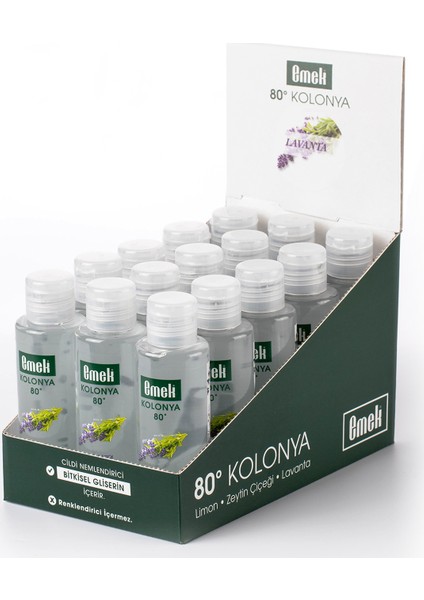 Gliserinli Kolonya Lavanta Ekonomik Paket 15 Adet 120 ml
