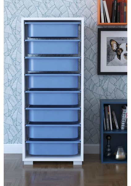 8 Sepetli Oyuncak Dolabı Çok Amaçlı Dolap - Mavi fiyatları