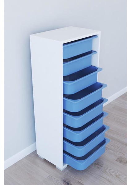 8 Sepetli Oyuncak Dolabı Çok Amaçlı Dolap - Mavi modelleri