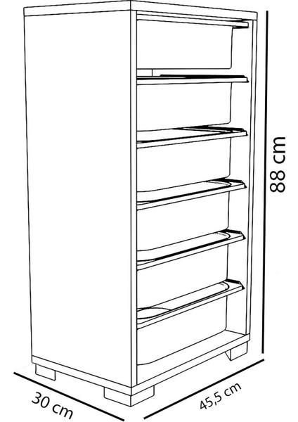 6 Sepetli Oyuncak Dolabı Çok Amaçlı Dolap - Mavi modelleri