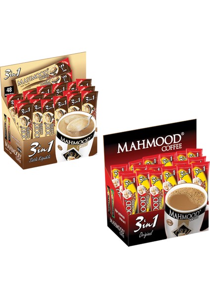 Mahmood Coffee 3'ü 1 arada Sütlü Köpüklü ve 3'ü 1 arada 48 x 2