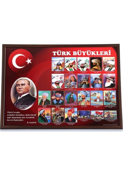 35x50 Türk Büyükleri (Mdf Çerçeve)