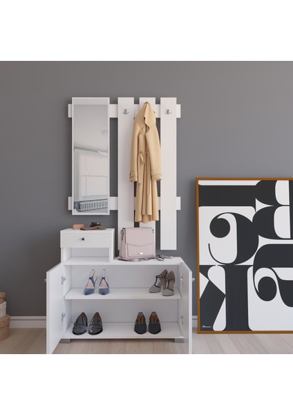 Orkide Vestiyer Portmanto Takımı - Beyaz modelleri