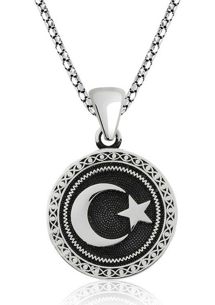 Gümüş Ay Yıldız Kolye