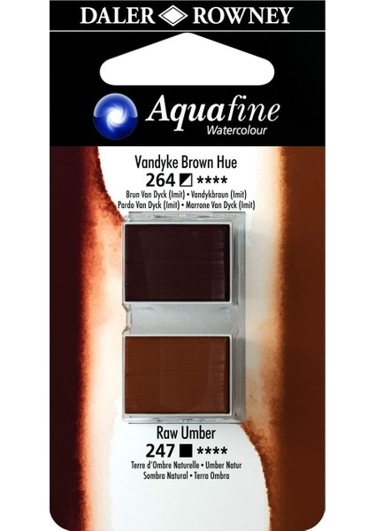 Aquafine Tablet Sulu Boya 2'li Blister Vandyke Brown - Raw Umber