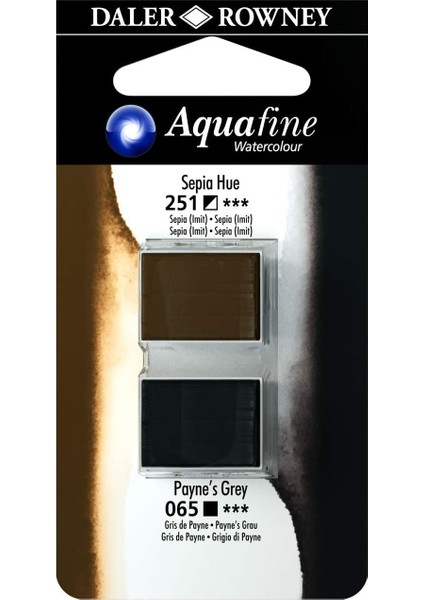 Aquafine Tablet Sulu Boya 2'li Blister Sepia Hue - Payne's Grey