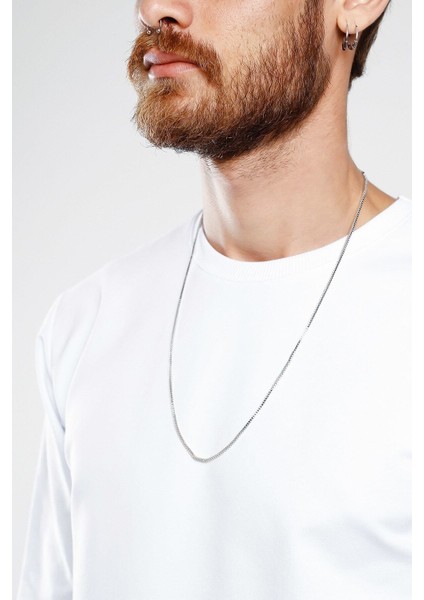 Iç Içe Geçmeli Alaşım Erkek Kolye Zincir 3mm 65CM