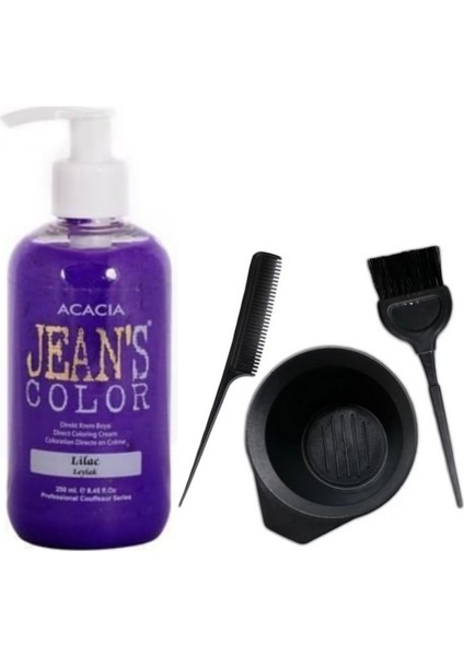 Acacia Jeans Color Saç Boyası Leylak 250ml ve Saç Boya Kabı Seti