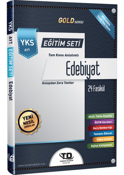 Tandem Akademi Gold Serisi Edebiyat YKS AYT 24 Fasikül Eğitim Seti
