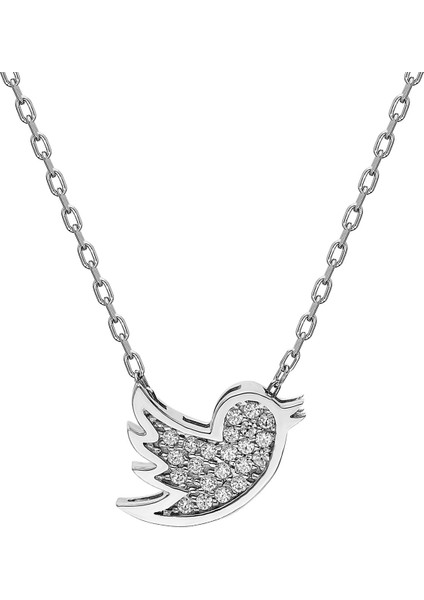 Swarovskı Taş Kolyelı Gümüş Kuş