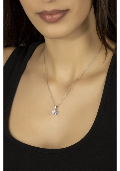 Swarovskı Tek Taş Kolye 10