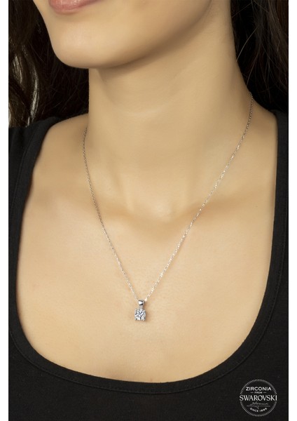 Swarovskı Tek Taş Kolye 05