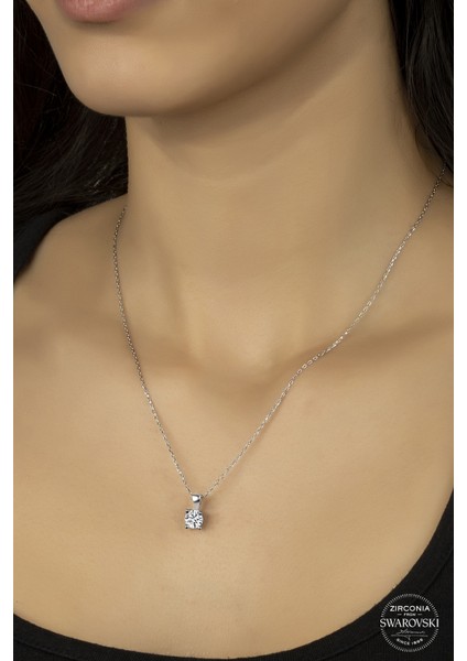 Swarovskı Tek Taş Kolye 24