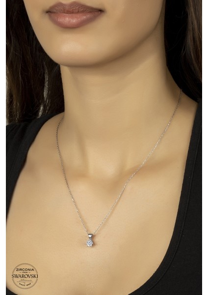 Swarovskı Tek Taş Kolye 16