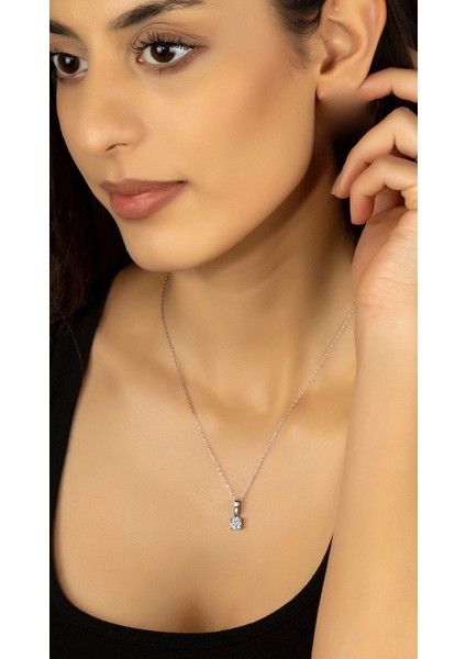 Swarovskı Tek Taş Kolye 21