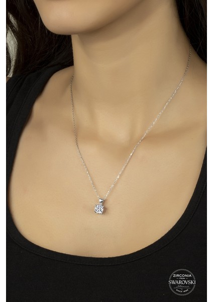 Swarovskı Tek Taş Kolye 28