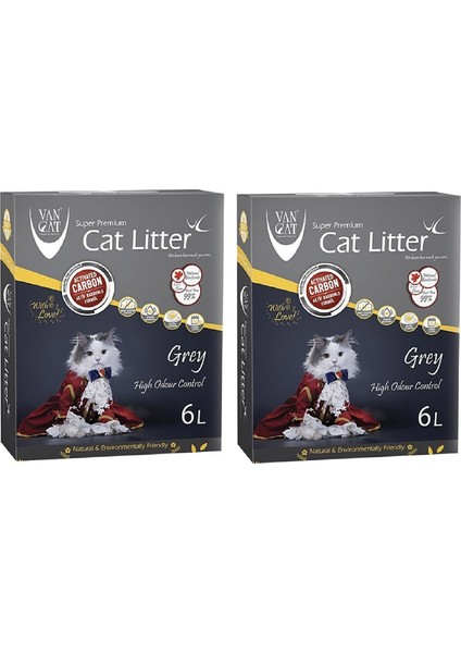 Aktif Karbonlu Premium Kedi Kumu 6 lt x 2 Adet
