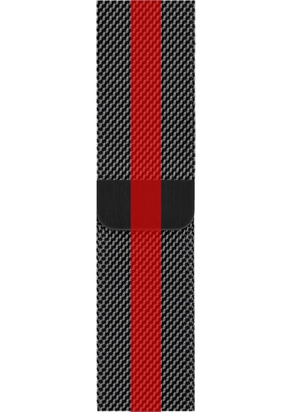 Apple Watch Uyumlu Se Milano Loop Çelik Kordon 40 mm Kayış Siyah - Kırmızı indirimleri