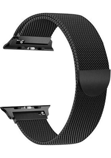 Apple Watch Uyumlu Milano Loop Çelik Kordon 40 mm Kayış Seri 6 Siyah