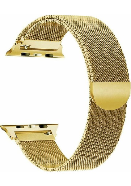 Apple Watch Uyumlu Milano Loop Çelik Kordon 40 mm Kayış Seri 4-5 Gold