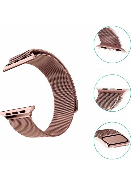 Milano Loop Çelik Kordon 44 mm Kayış Seri 6 Rose Gold