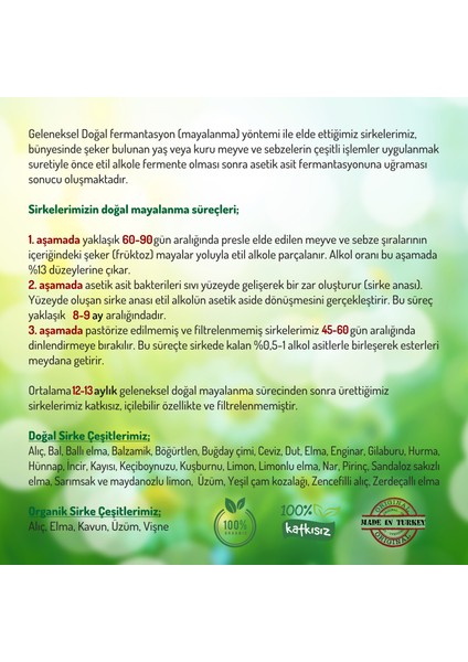 Elma (Zerdeçallı) Sirkesi - 500 ml