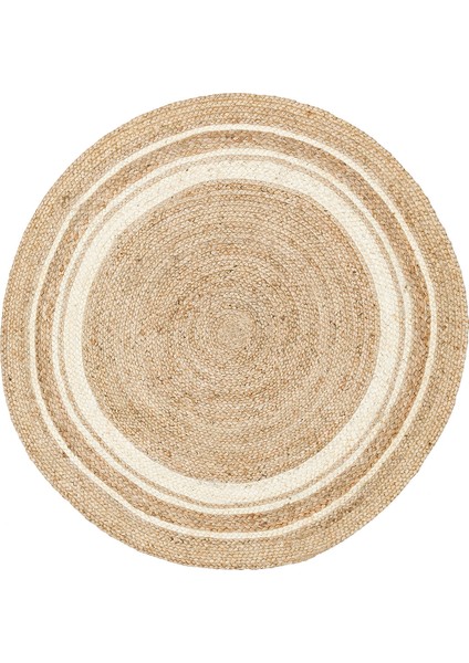 Juno Yuvarlak Jüt Halı Ech 01 R Natural White
