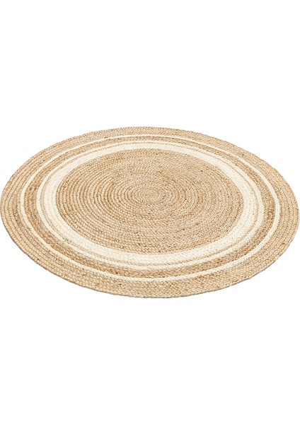 Juno Yuvarlak Jüt Halı Ech 01 R Natural White
